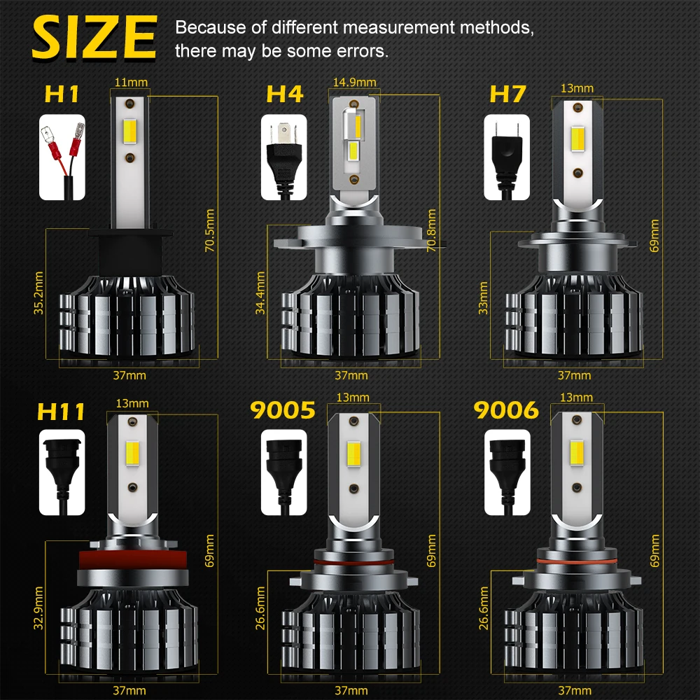 2020 New Design Three Color 6500k 4000K 3000K Canbus Fan 12v 9006 9005  H11 H7 H4 L7 Car Led Headlights
