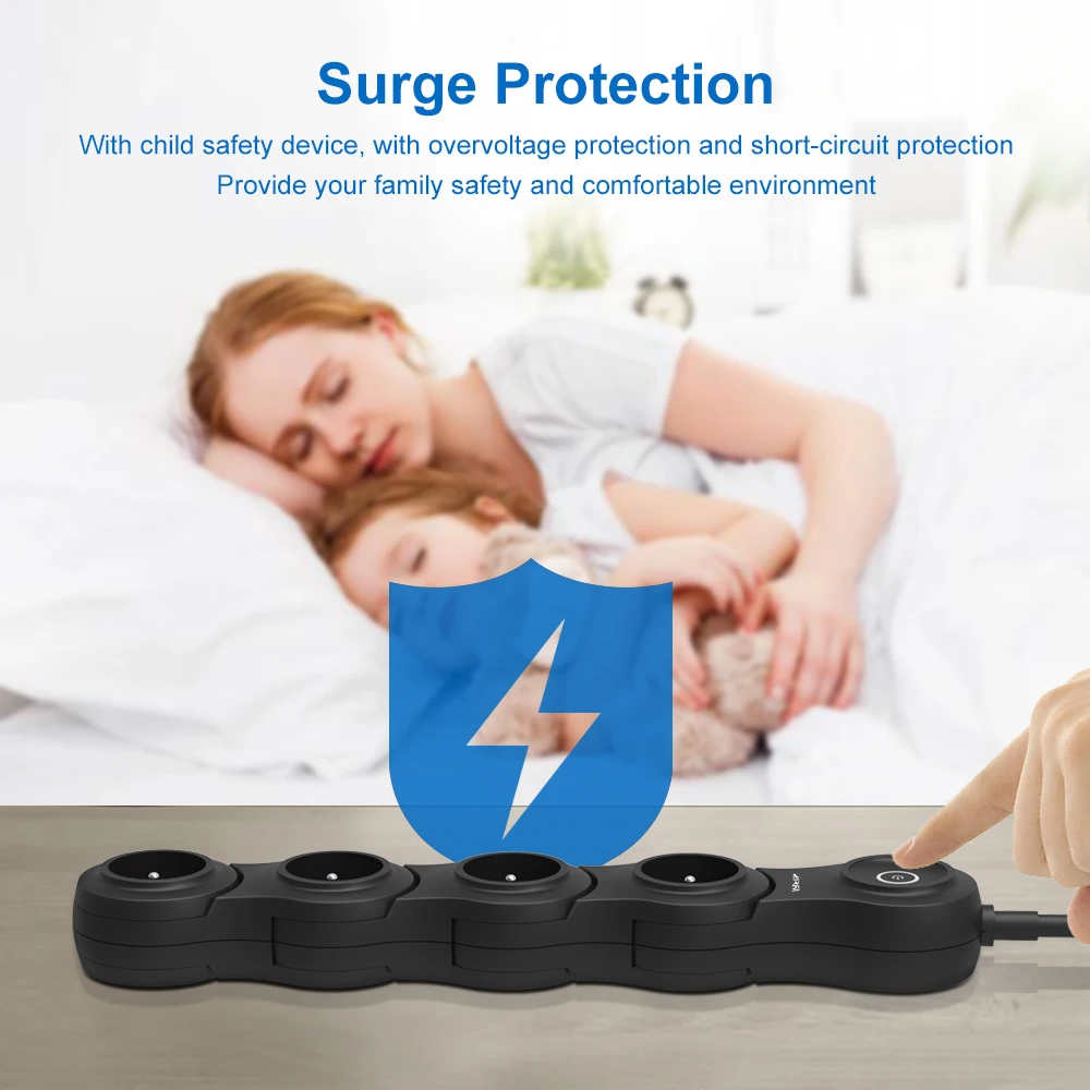 Сетевой фильтр французского типа с 4 выходами и гибкой защитой от