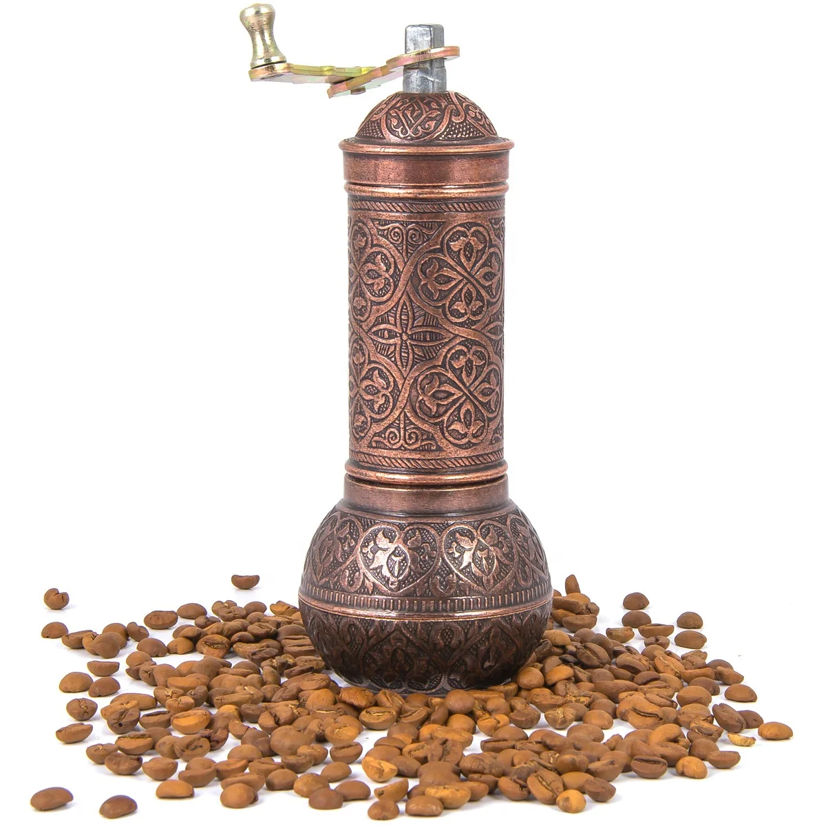 copper colored turkish coffee grinder