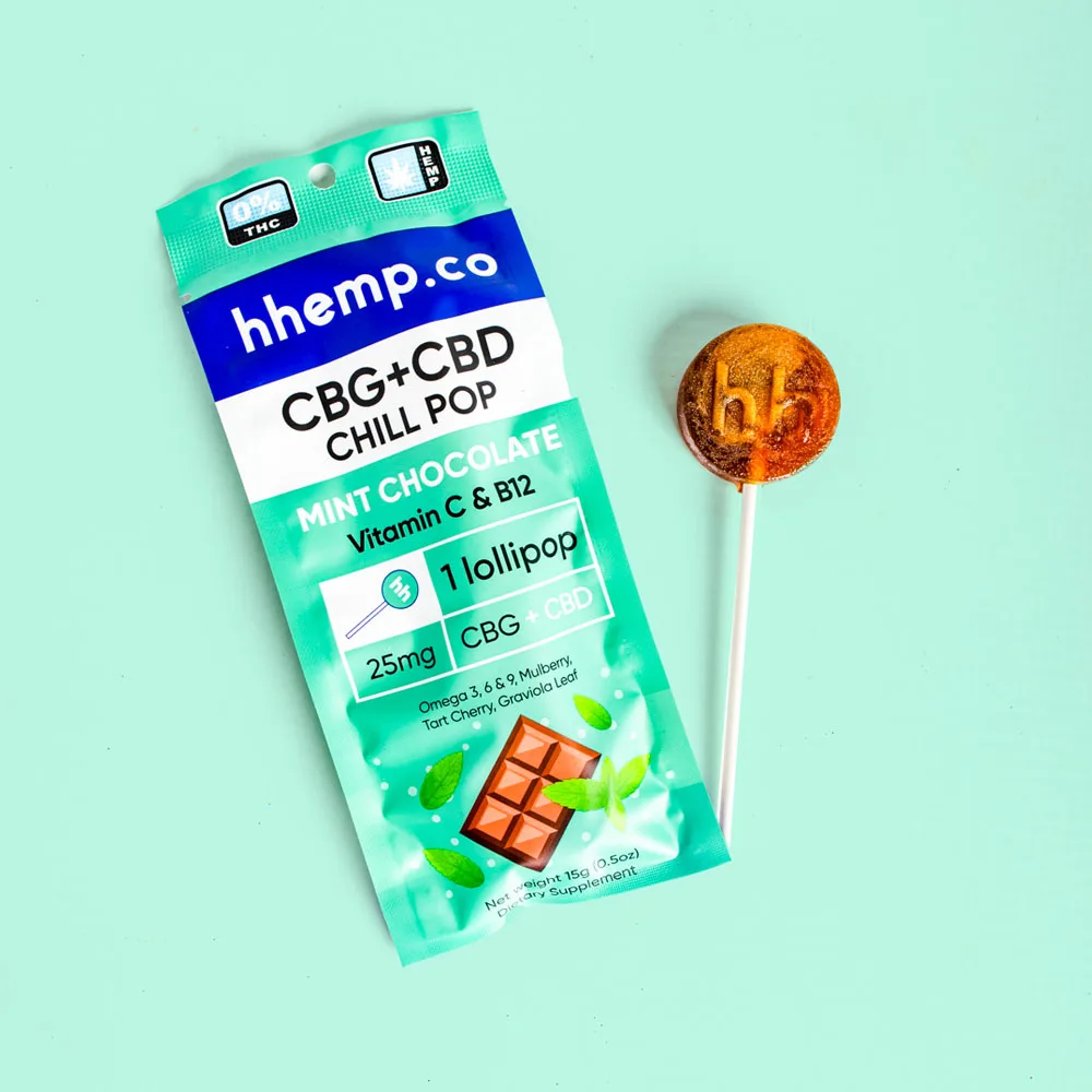 25 мг CBG + CBD мята шоколад охлаждение поп Коробка Премиум качество конопляные цветы КБД леденцы