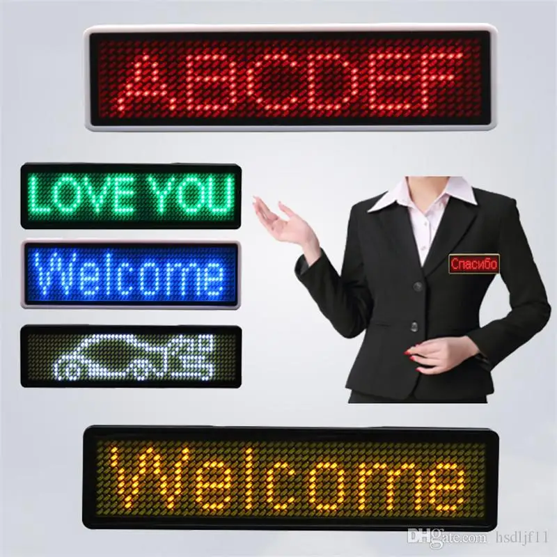 Programmable Mini Led Name Badge White/blue/red Buy Mini Led Name