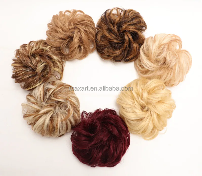 
Искусственный шиньон, пучок волос, спутанные кудрявые волосы, шиньон, синтетический пончик, кусочки волос для женщин и девушек 