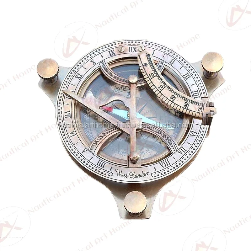 Brass Sundial Compass Pocket West London