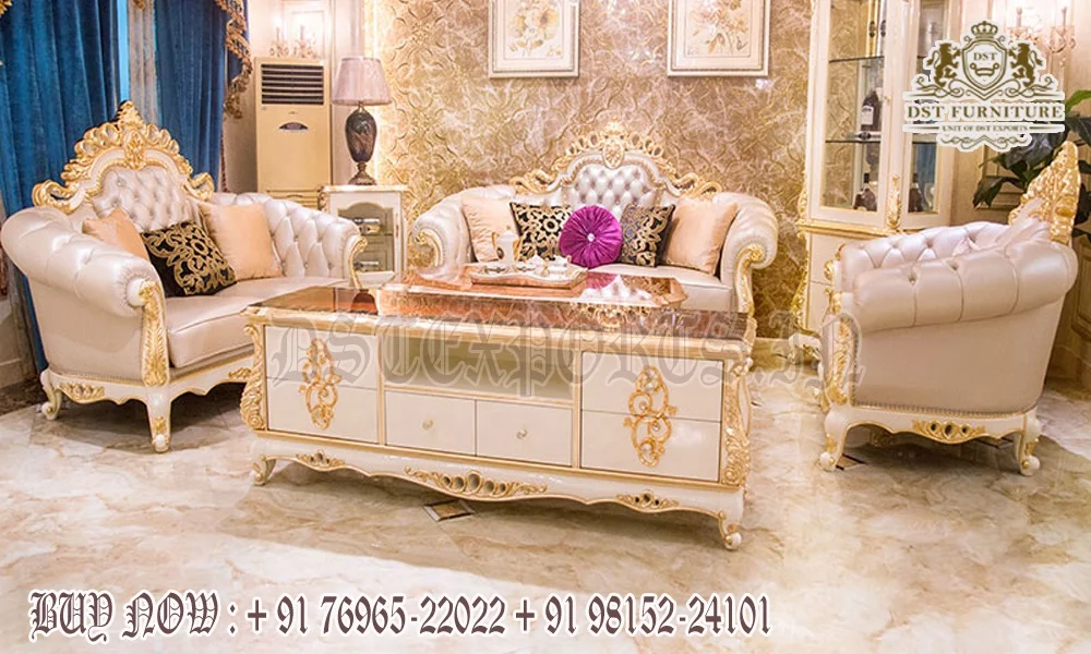 Luxury Rose Carving Maharaja Sofa Set Sale - Durable & Stylish