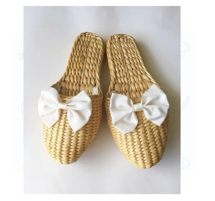 SPECIAL HANDMADE WATER HYACINTH CROCHET CLOSED TOE SLIPPERS //Rachel: +84896436456