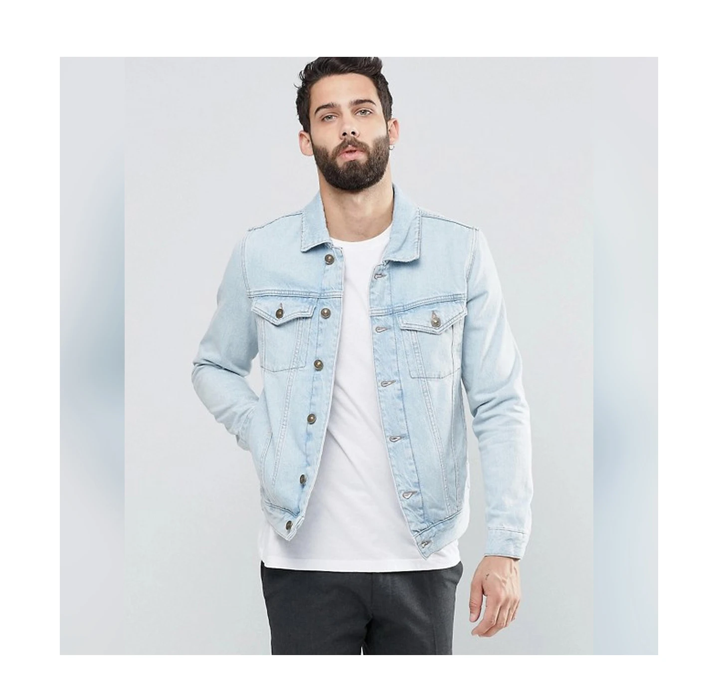 Wholesale Denim Jacket Mens Slim Fit 