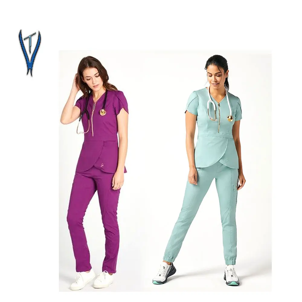 Latest Design Women's Stylish Medical Scrubs Nursing Uniform Women ...