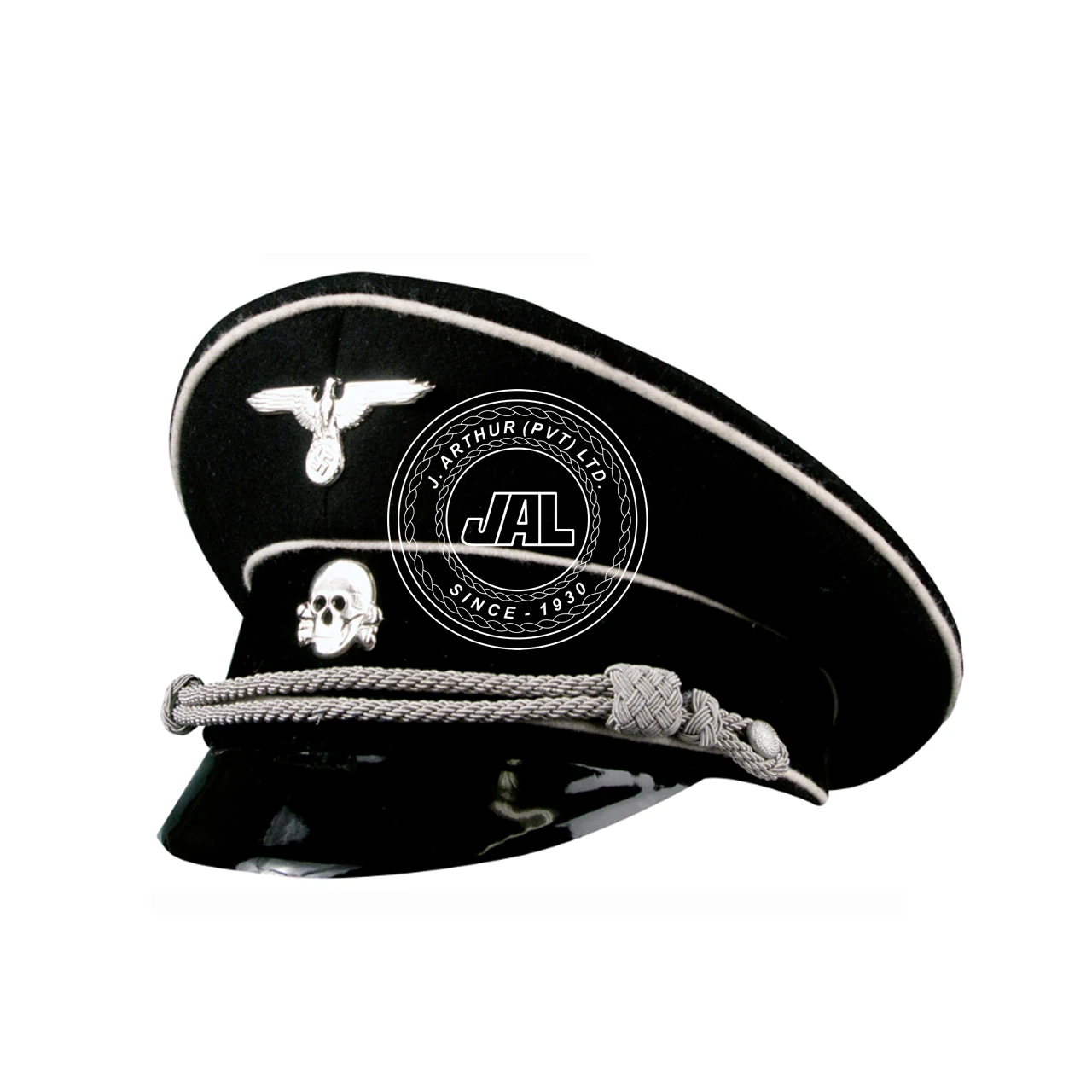 Generals Visor Hat Customized Officer Peak Hat- Economy / White Piped ...