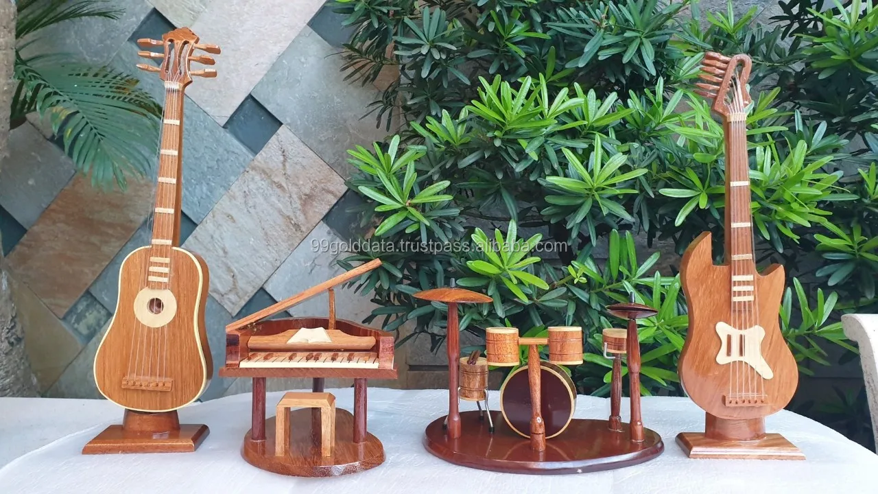 木製手工芸装飾品 - 音楽モデル楽器 ギフト用 中小大型サイズ