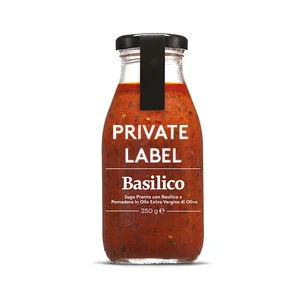 Private Label Italian Tomato Sauce with Basil in Bottle 250 ml for Wholesalers