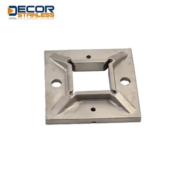 Stainless Steel Handrail Fittings Square Base Plate For Balcony