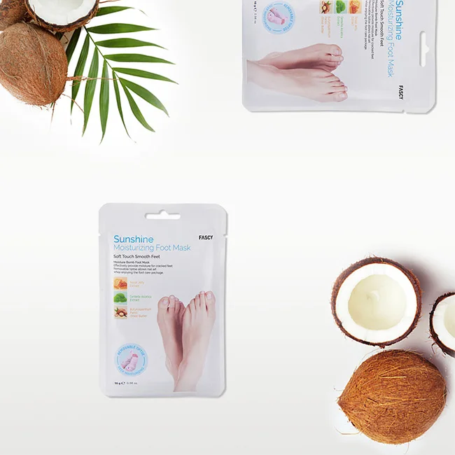 Двухслойная блестящая увлажняющая маска гарантированного качества для ног со съемными пальцами