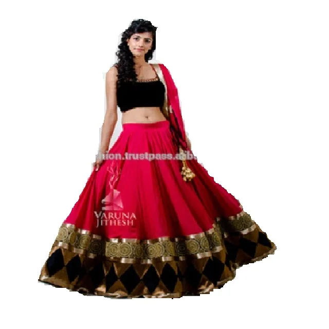 Black and red combination lehenga choli Clearance