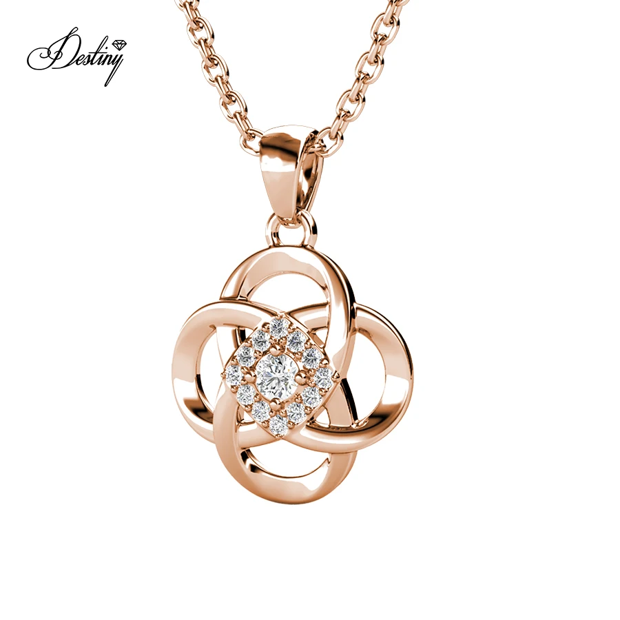 Intertwined Lucky Love Knot Pendant Daisini Embellished with