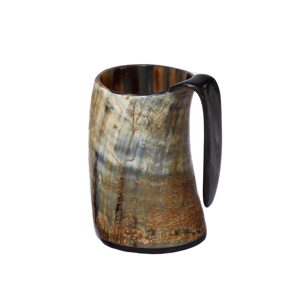 牛角牛制水牛水牛饮用手工制作最优质的天然牛角杯新款手工雕刻维京