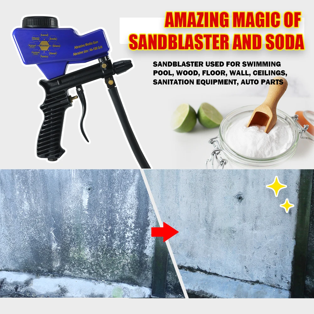 Lematec Sandblasting Gun Sand Blasting Gun With Siphon Gravity Feed For