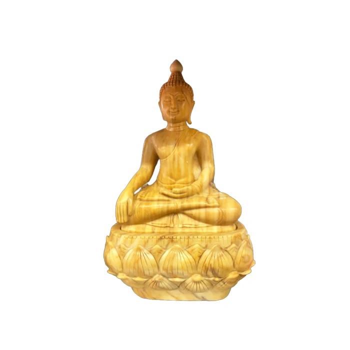 7 Inch Indian Jade Buddha Natural Gems Stone Long Measure Of Buddha