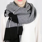 Made in Italy Woman Fashion Italian Design Premium Quality Scarf Women scarf yarn dyed ecru and black color