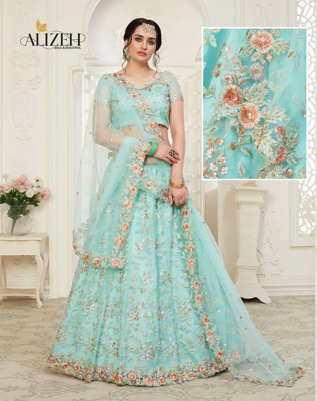 Lehenga Style Choli with Latest Designer Party Wear Exclusive Designer Brocade Skirt Lehenga Cholis Wholesale Price Collection