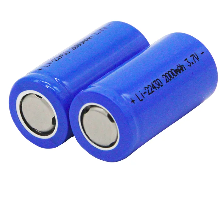 Baterai Polimer Lithium Silinder 22430 2000mah Ce 3.7v Baterai Li Ion ...