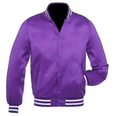 DSquared² Varsity Satin Purple Bomber Jacket