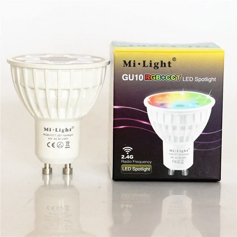Mi Light Dimmable Led Bulb 4W GU10 RGB CCT (2700-6500K) Led Lamp Indoor  Decoration RF Wireless LED Remote Control