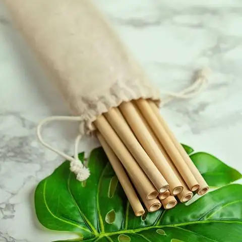 Многоразовая бамбуковая солома-бамбуковая Солома для питья Вьетнам // янтарь + 84383004939