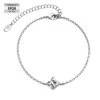 Bracciale da donna delicato in argento 925 placcato in oro bianco 18K
