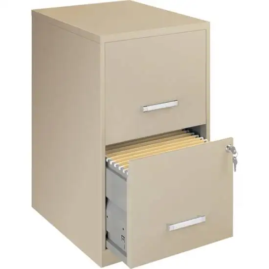 Steel File Cabinet 2-Drawer 14-1/4″x18″x24-1/2″ Putty LLR14340 2 Pack