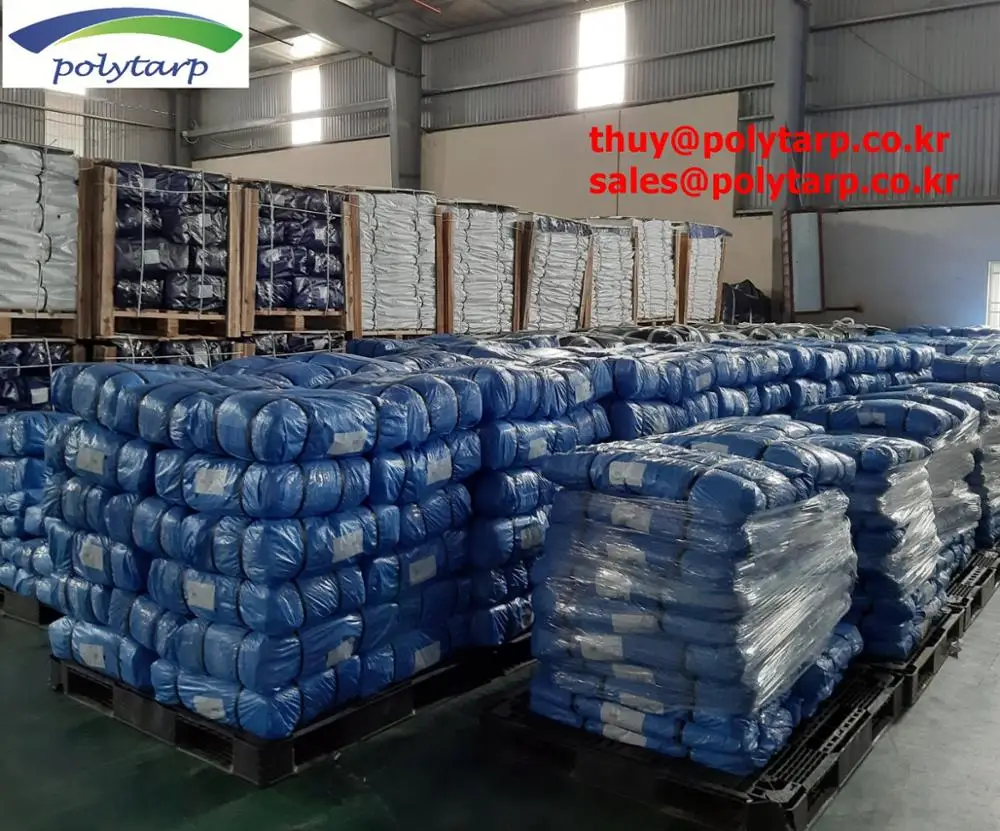 Blue Pe Ready Made Tarp Pe Tarpaulin Made In Vietnam Bale Packing Customized Request Buy