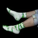 Latest Customised Helios Styocks Tie Dye Ankle Length Cushion Socks Women's Designer Sports Insoles Green Made in India