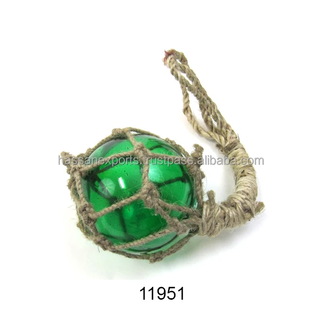 Nautical Glass Green Color Fishing Float With High Quality Shiny Glass