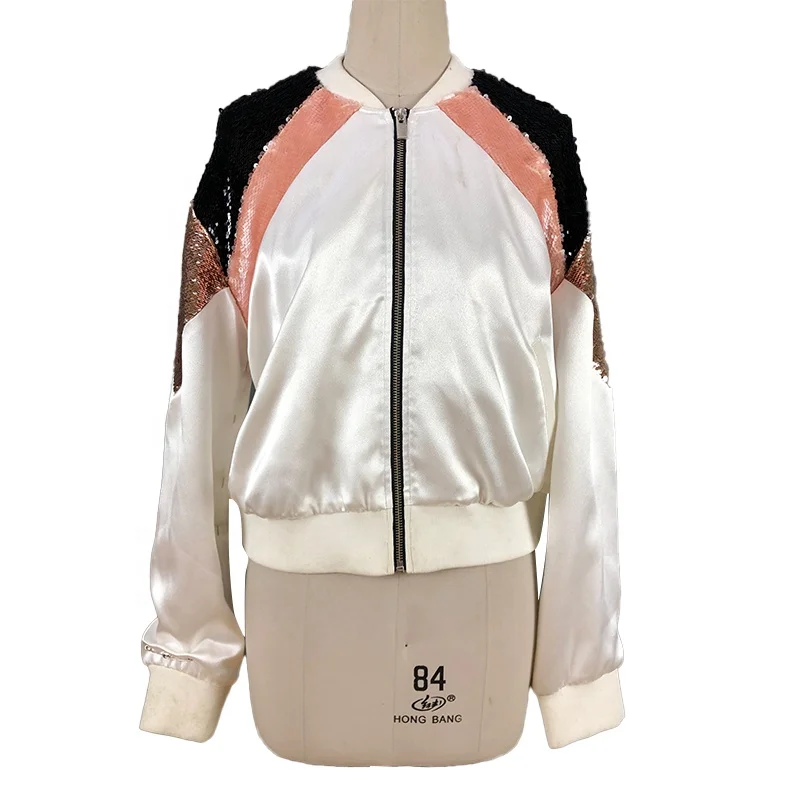 sequin baseball jacket