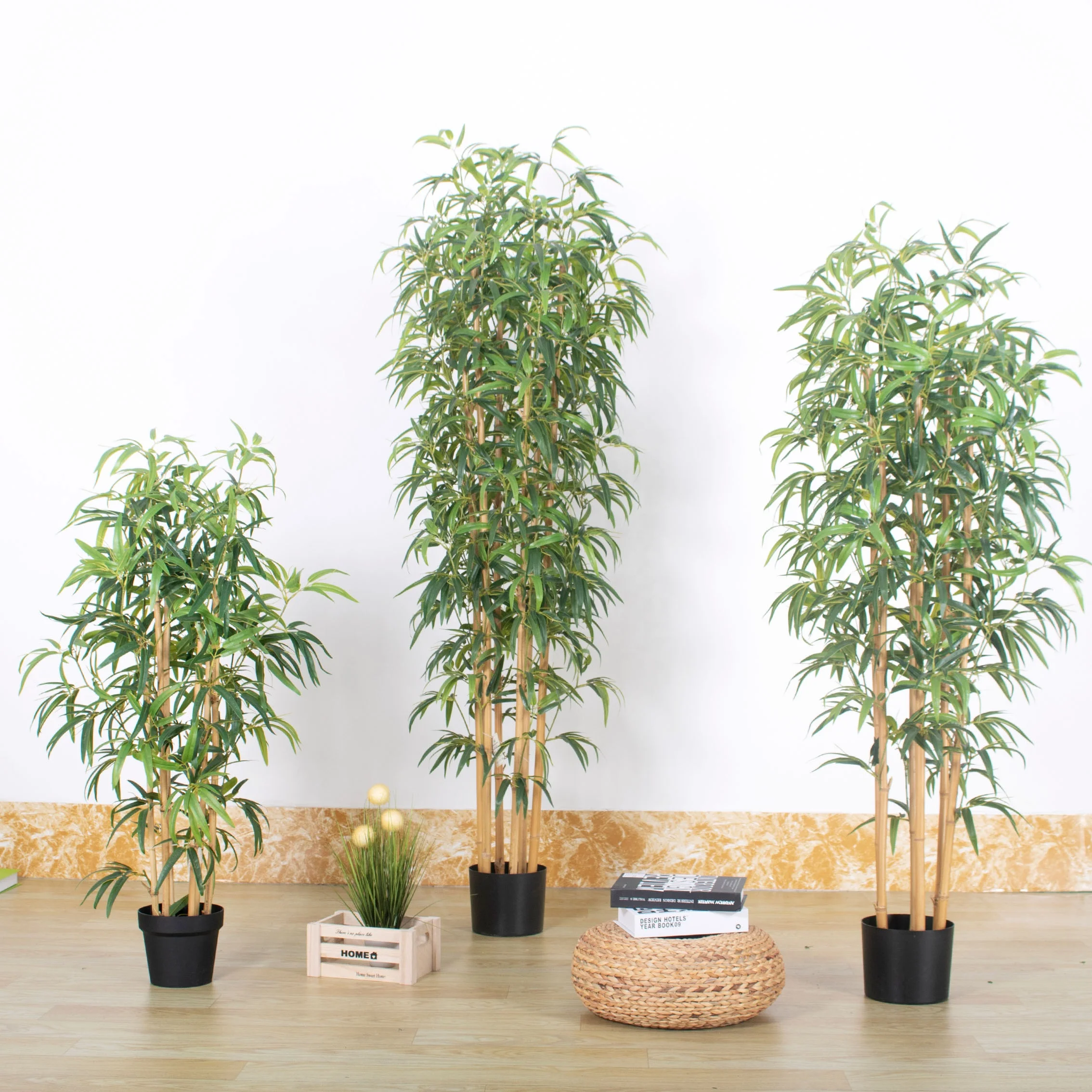 Artificial Bamboo Bonsai  Plants  Tree Artificial Plants Plastic Outdoor Artificial Bamboo Tree Silk Fence