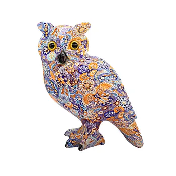 Nordic colorful owl resin decoration creative crafts for gift