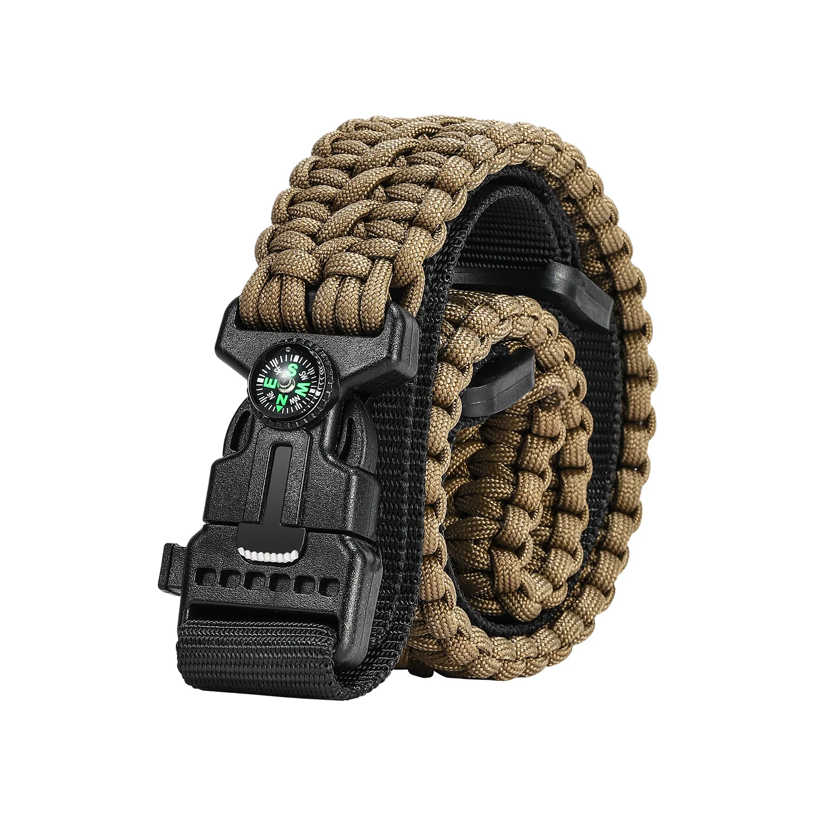 Energinox Открытый Кемпинг пеший Туризм выживающий паракордиальный Тактические пояса с компасом пять стартер свисток пряжка