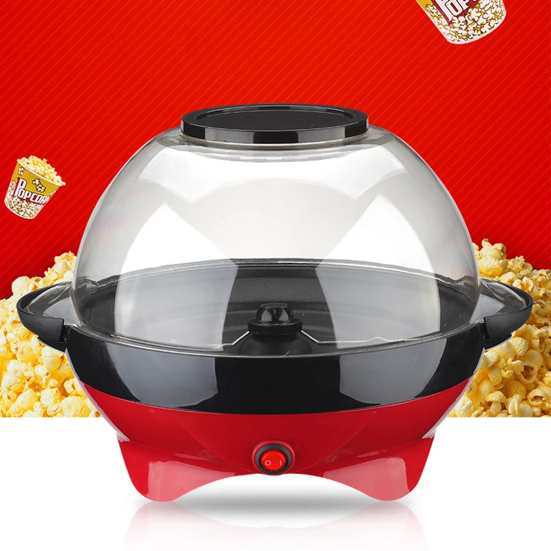2021 800 Вт Коммерческая бесмасляная чаша, бытовая электрическая стеклянная мини-машина для приготовления попкорна горячим воздухом