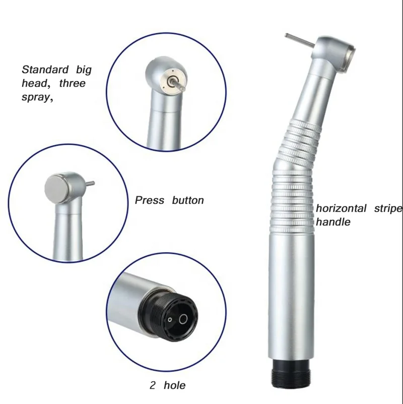 NSK Style Dental E-Generator LED 3-Way High Speed Handpiece - 2/4 Hole Compatible, Bundle With FDA Clearances