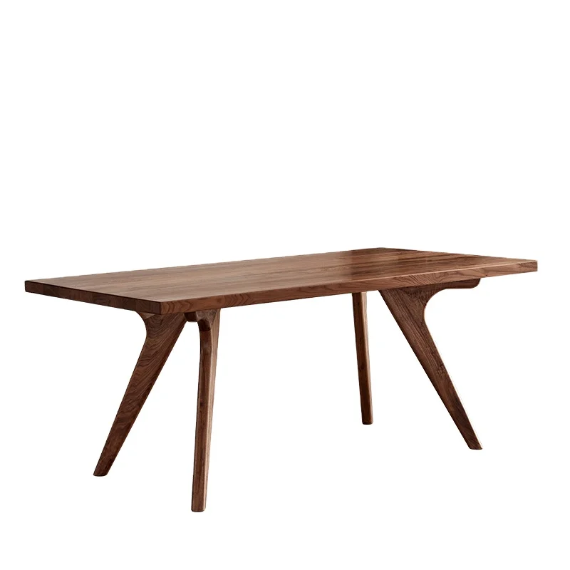 Cost Effective Home Furniture Modern Design Walnut Solid Acacia Wooden Folding 6 Seater Dining