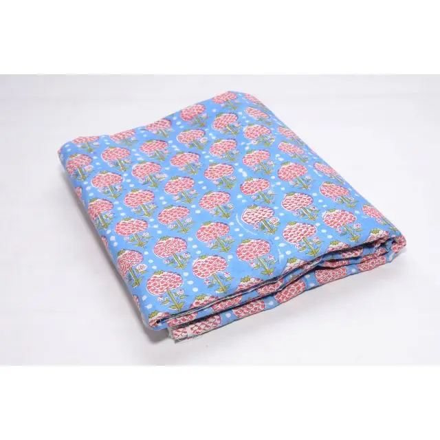 Hand Block Print Fabric 100% Cotton Fabric by Yard Floral Print Pattern for Home Textile and Dresses Making Supply