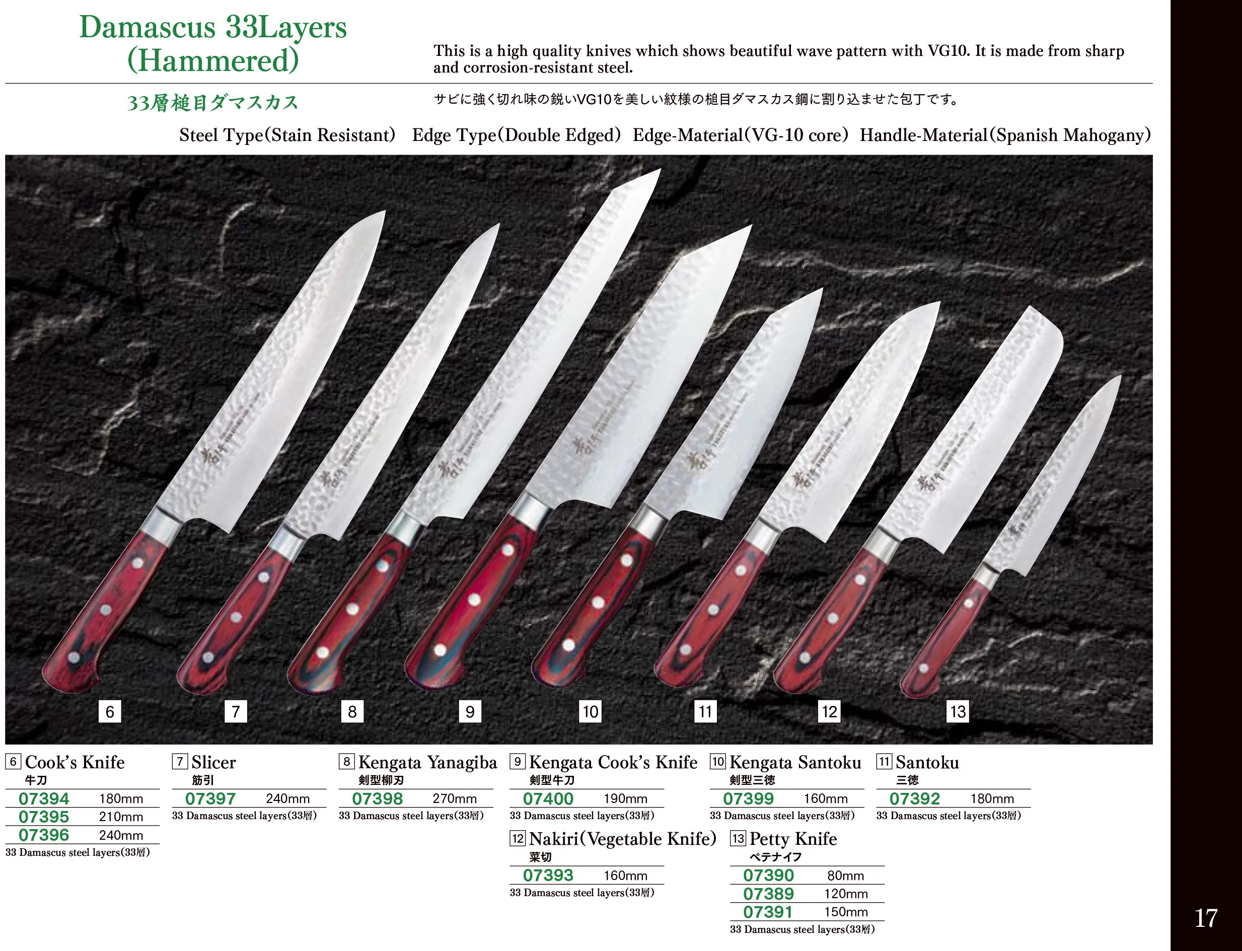 Vg 10 Damascus Blade Genuine Japanese Kitchen Knife Buy Japanese