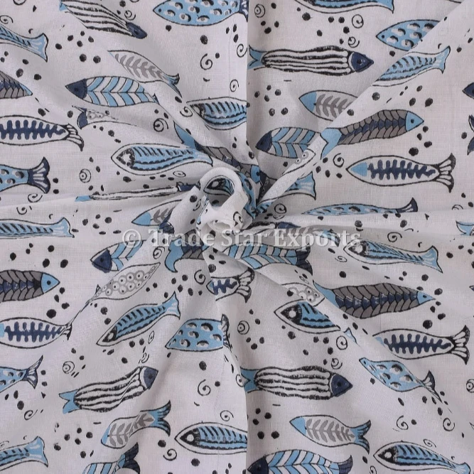 Индийская детская ткань с ручным принтом этническая вуаль для бега обивка санганьери модной