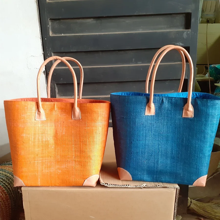 Beach Bag Raffia Tote Bags Madagascar Oversized Raffia Bag, Woven