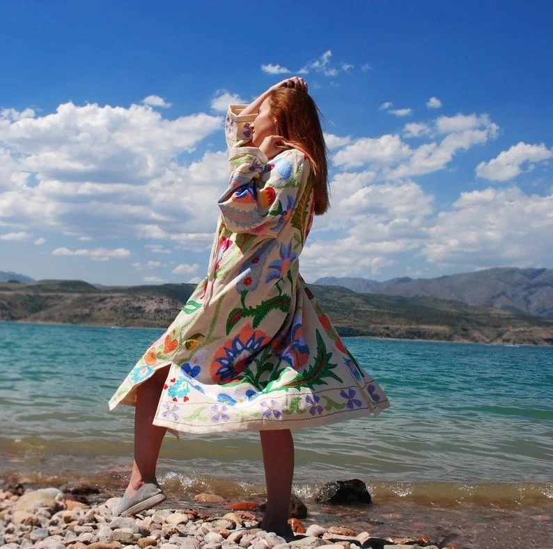 long sleeve beach kaftan