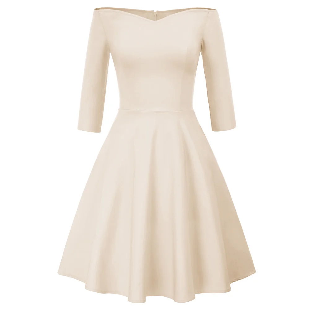Amazon Vestido De Noche Beige Vestido Blanco Mujer Elegante