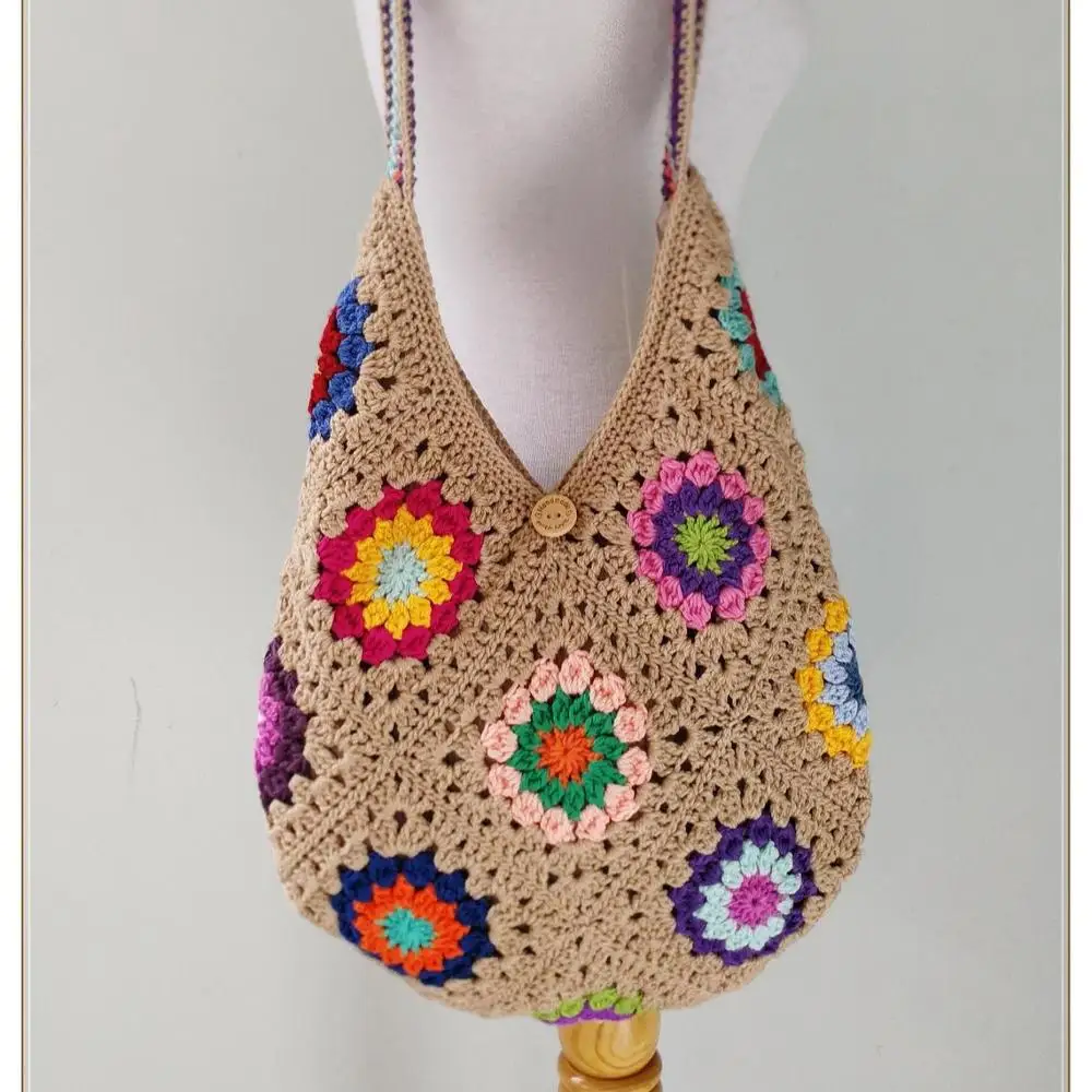 Buy Crochet Hobo Bag Granny Square Bag Boho Bag Crochet Purse Online in  India 