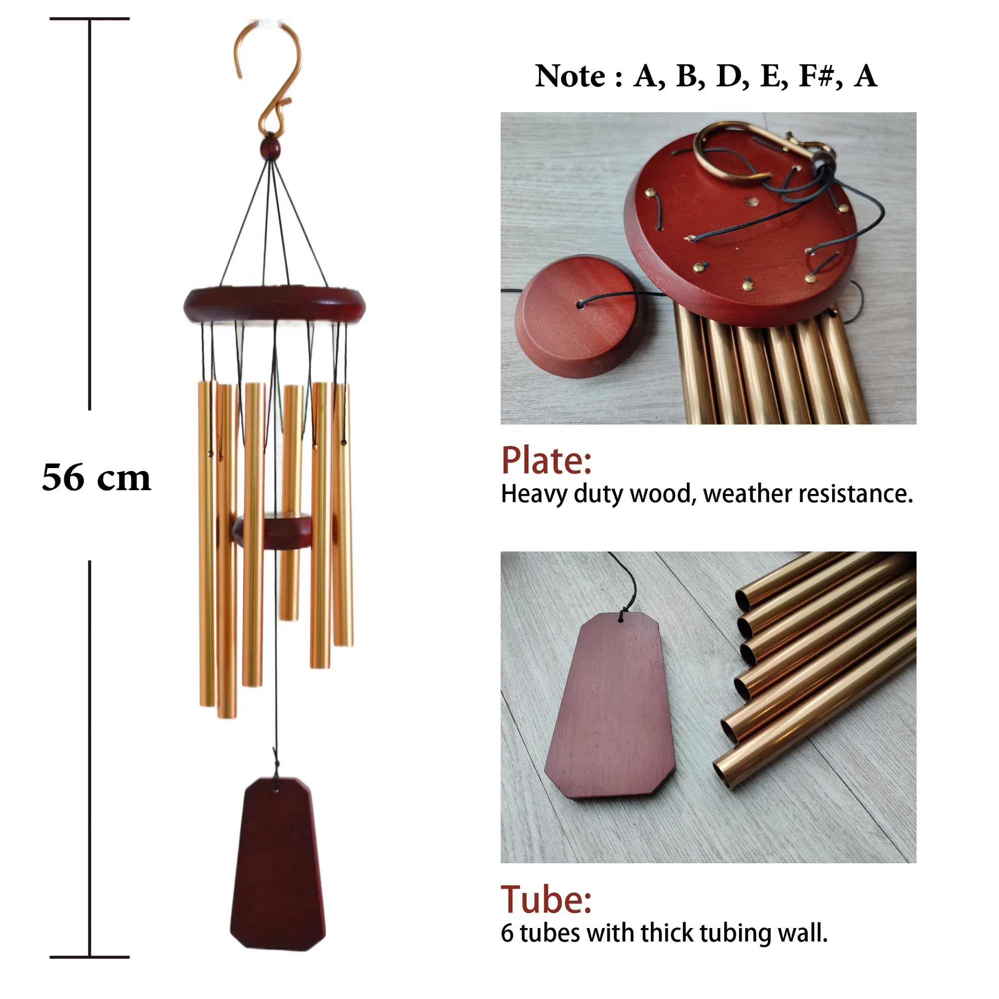 22in New Sympathy Aluminum Metal Wind Chimes Indoor Wind Chimes For