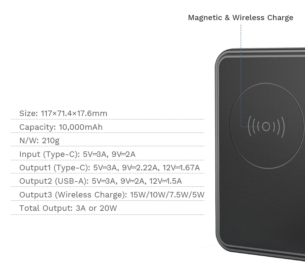 for iPhone 12 Magsafe Power Bank 10000mAh Portable 10W 15W Wireless Phone Charger Magnetic Power Bank