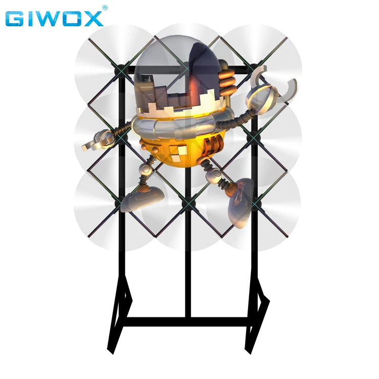 Giwox Sync Hologram Fan with Floor Stand Bracket 3D Led Fan Holographic Display 3d Hologram Fan for Exhibition Advertising