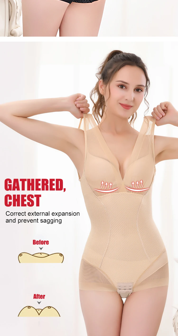 High Quality Plus Size Women Slim Tummy Tucker High Waist Trainer Shapewear Body Bodysuit Shaper With Bra manufacture